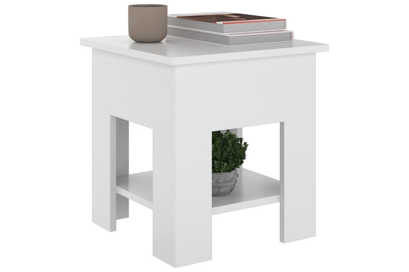 Salongbord høyglans hvit 40x40x42 cm konstruert tre - Hvit - Møbler - Bord - Sofabord