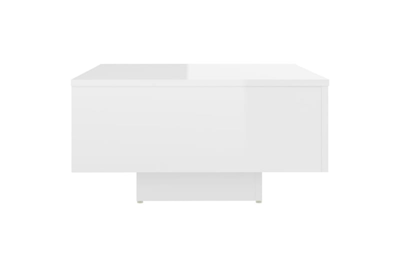 Salongbord høyglans hvit 60x60x31,5 cm sponplate - Hvit - Sofabord