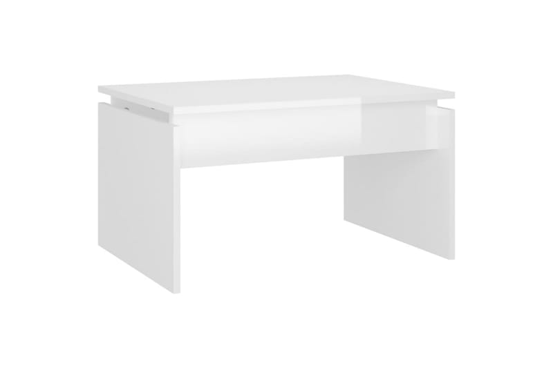 Salongbord høyglans hvit 68x50x38 cm sponplate - Hvit - Møbler - Bord - Sofabord