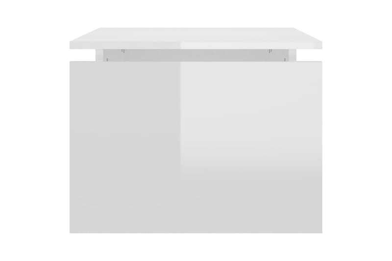 Salongbord høyglans hvit 68x50x38 cm sponplate - Hvit - Sofabord