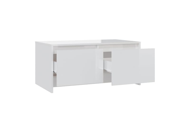 Salongbord høyglans hvit 90x50x41,5 cm sponplate - Hvit - Møbler - Bord - Sofabord