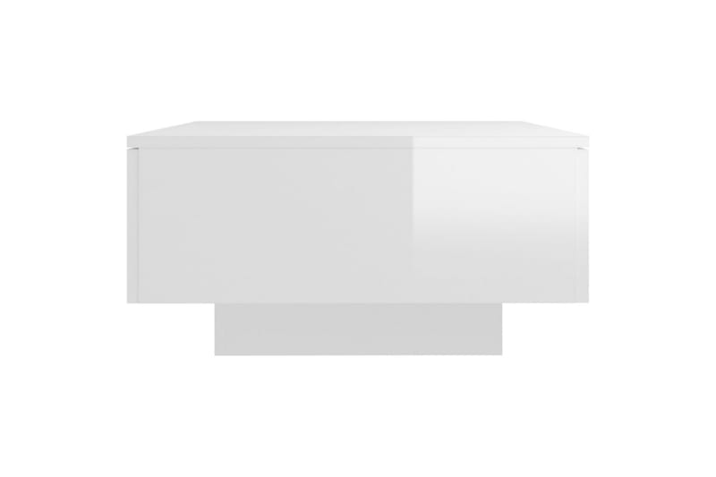 Salongbord høyglans hvit 90x60x31 cm sponplate - Hvit - Sofabord