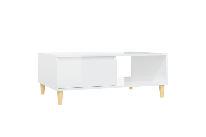 Salongbord høyglans hvit 90x60x35 cm sponplate - Hvit - Møbler - Bord - Sofabord