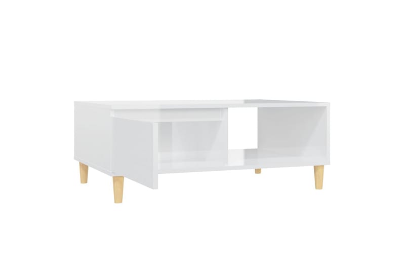 Salongbord høyglans hvit 90x60x35 cm sponplate - Hvit - Møbler - Bord - Sofabord