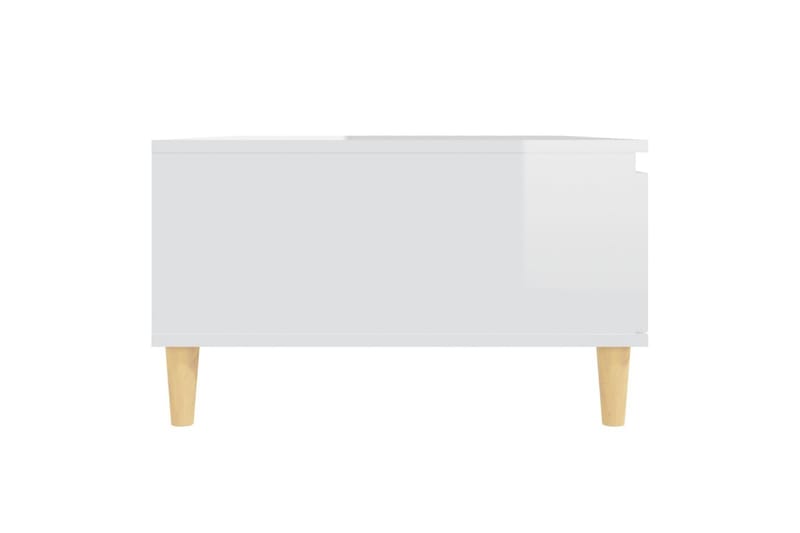 Salongbord høyglans hvit 90x60x35 cm sponplate - Hvit - Sofabord