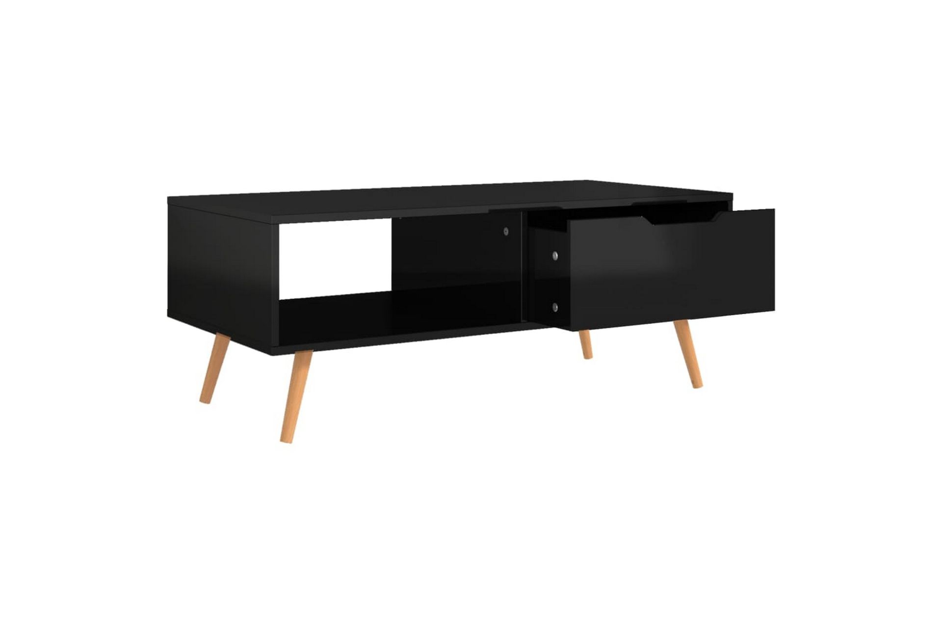 Salongbord høyglans svart 100x49,5x43 cm sponplate - Svart - Møbler - Bord - Sofabord