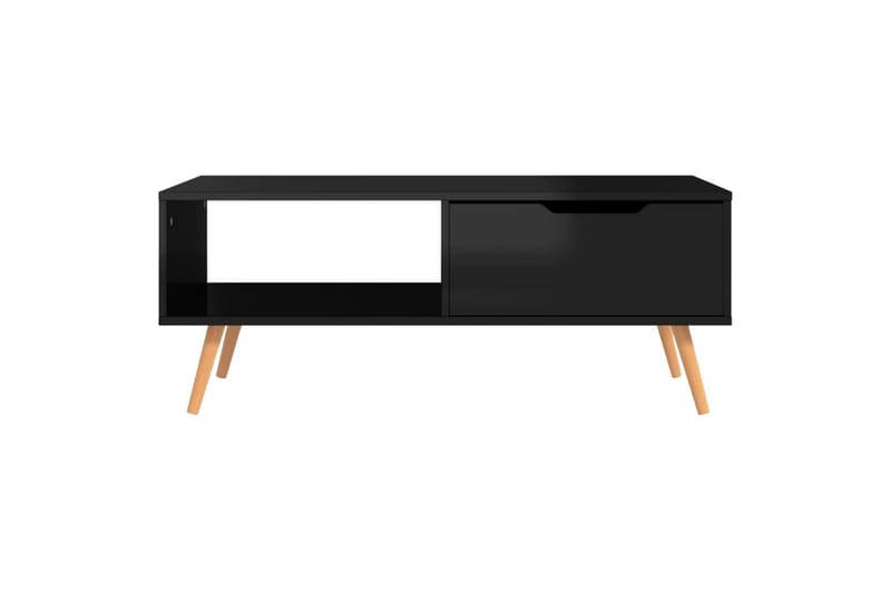 Salongbord høyglans svart 100x49,5x43 cm sponplate - Svart - Møbler - Bord - Sofabord