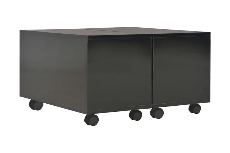 Salongbord høyglans svart 60x60x35 cm sponplate - Sofabord