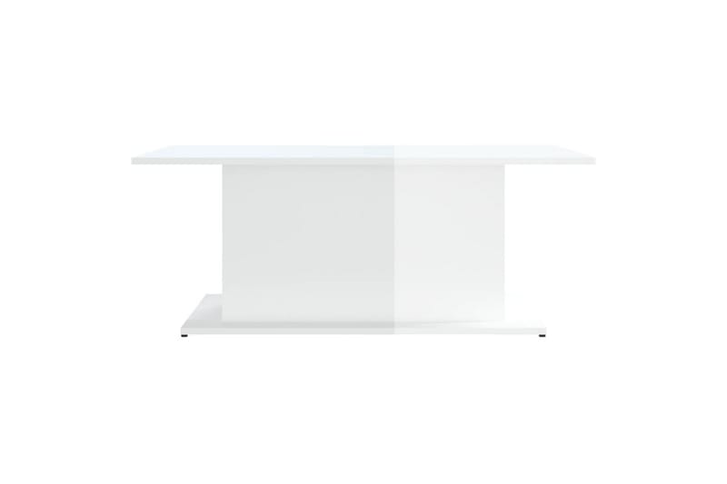 Salongbord høyglas hvit 102x55,5x40 cm sponplate - Hvit - Sofabord