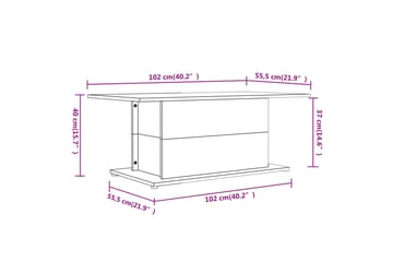 Salongbord høyglas hvit 102x55,5x40 cm sponplate - Hvit - Møbler - Bord - Sofabord