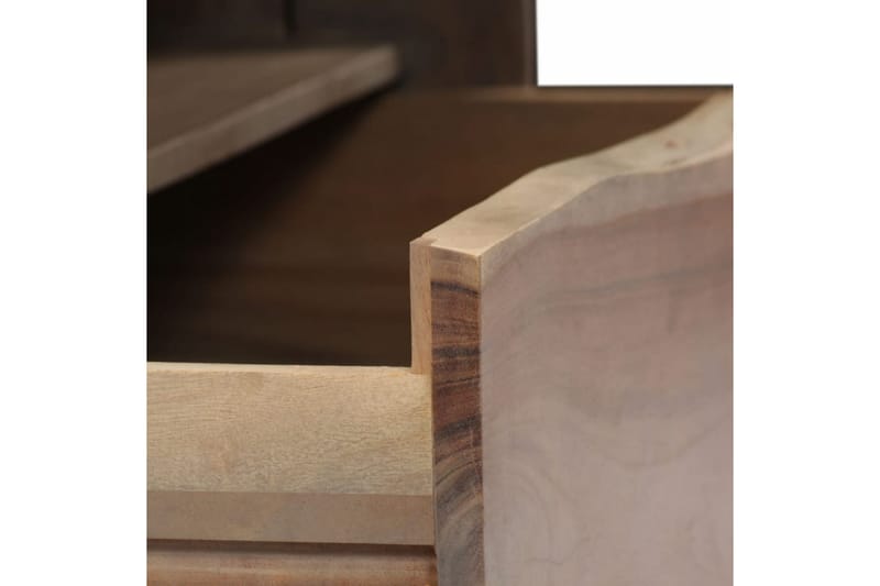 Salongbord heltre akasie naturlige kanter 90x50x40 cm grå - Grå Akasie - Sofabord