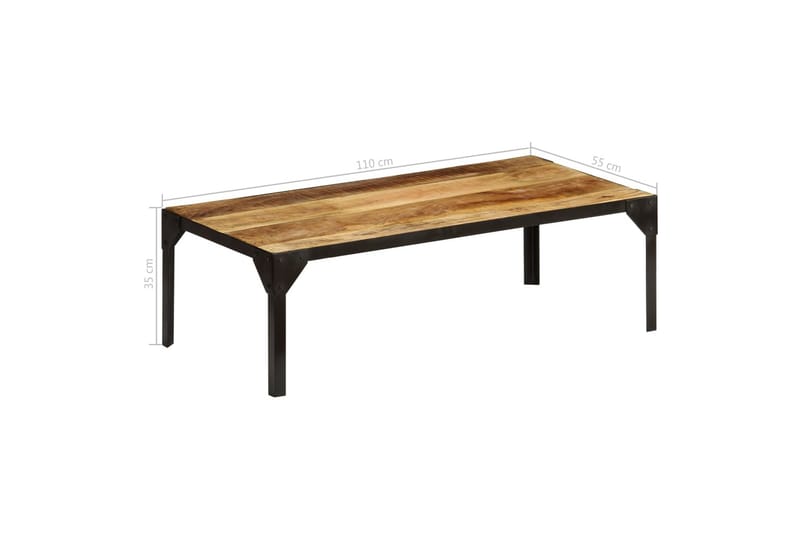 Salongbord heltre mango og stål 110 cm - Møbler - Bord - Sofabord