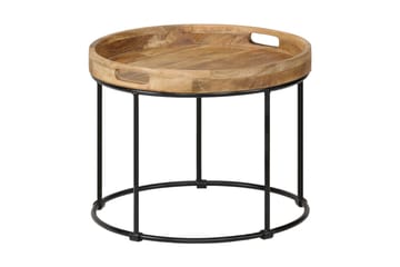Salongbord heltre mango og stål 50x40 cm - Møbler - Bord - Sofabord