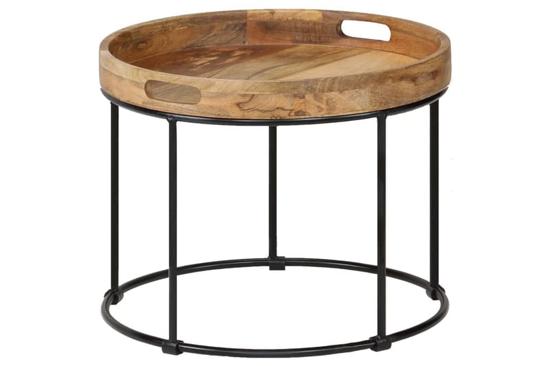 Salongbord heltre mango og stål 50x40 cm - Møbler - Bord - Sofabord