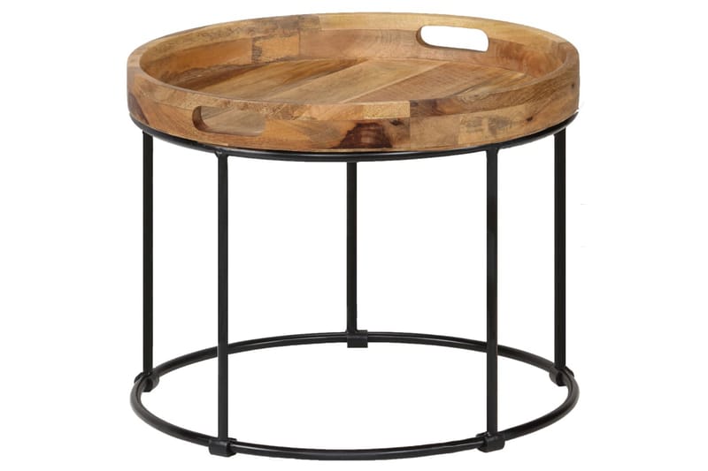 Salongbord heltre mango og stål 50x40 cm - Møbler - Bord - Sofabord