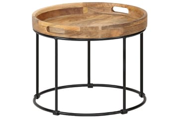 Salongbord heltre mango og stål 50x40 cm - Møbler - Bord - Sofabord