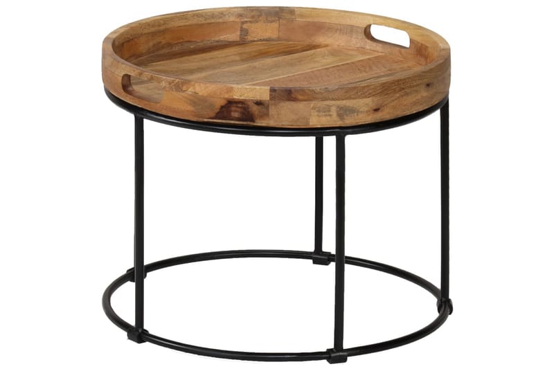 Salongbord heltre mango og stål 50x40 cm - Møbler - Bord - Sofabord