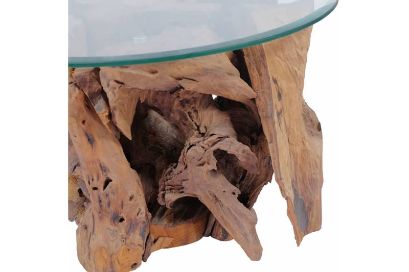 Salongbord heltre teak drivved 60 cm - Glass/Teak - Møbler - Bord - Sofabord