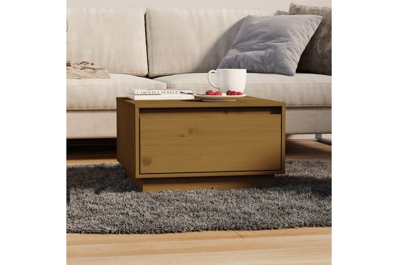 Salongbord honningbrun 55x56x32 cm heltre furu - Brun - Møbler - Bord - Sofabord
