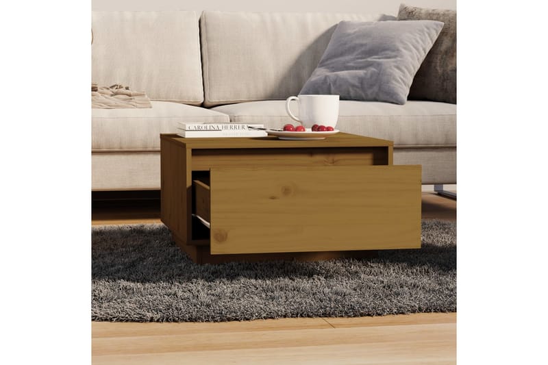Salongbord honningbrun 55x56x32 cm heltre furu - Brun - Møbler - Bord - Sofabord