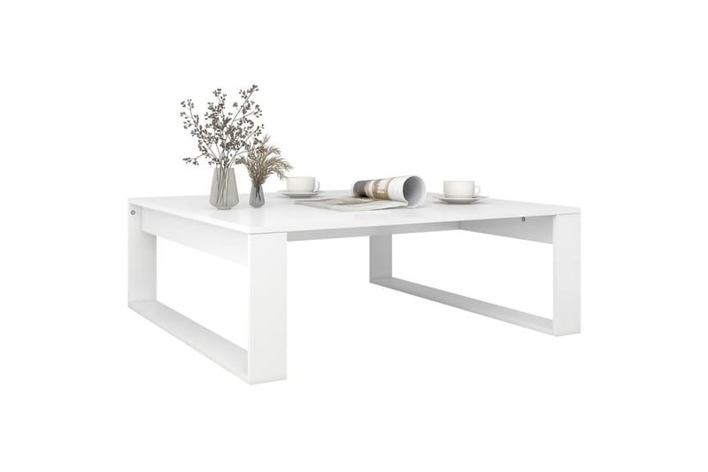 Salongbord hvit 100x100x35 cm sponplate - Hvit - Møbler - Bord - Sofabord