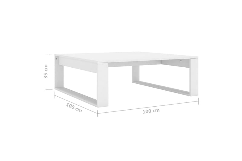 Salongbord hvit 100x100x35 cm sponplate - Hvit - Møbler - Bord - Sofabord