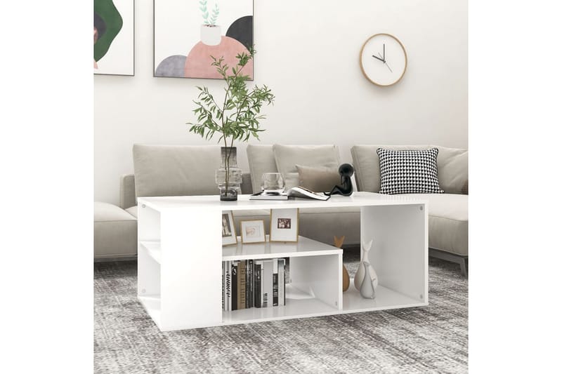 Salongbord hvit 100x50x40 cm sponplate - Hvit - Møbler - Bord - Sofabord