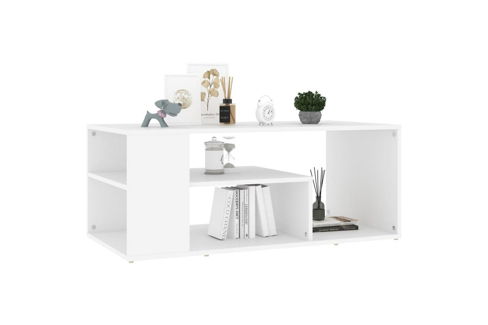 Salongbord hvit 100x50x40 cm sponplate - Hvit - Møbler - Bord - Sofabord