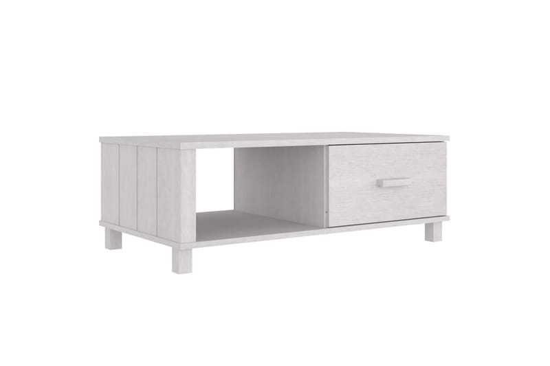 Salongbord hvit 100x55x35 cm heltre furu - Hvit - Møbler - Bord - Sofabord