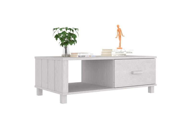 Salongbord hvit 100x55x35 cm heltre furu - Hvit - Møbler - Bord - Sofabord