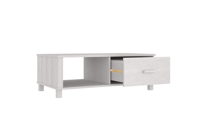 Salongbord hvit 100x55x35 cm heltre furu - Hvit - Møbler - Bord - Sofabord