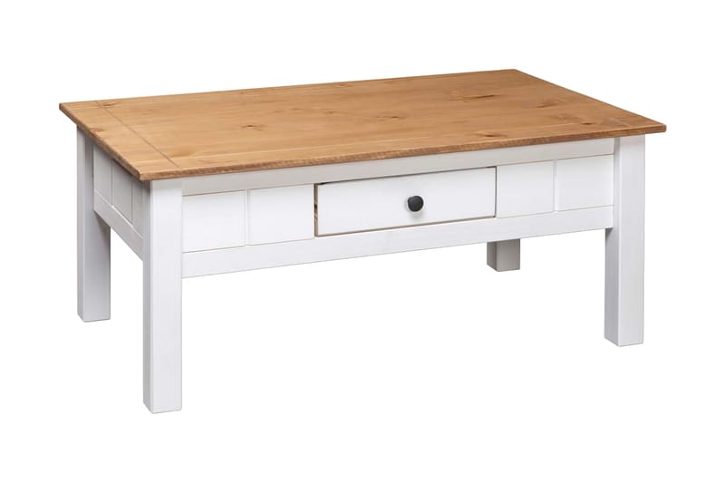 Salongbord hvit 100x60x45 cm heltre furu Panama Range - Hvit - Møbler - Bord - Sofabord