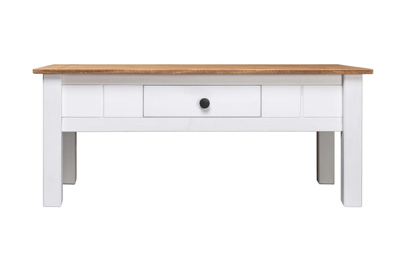 Salongbord hvit 100x60x45 cm heltre furu Panama Range - Hvit - Møbler - Bord - Sofabord