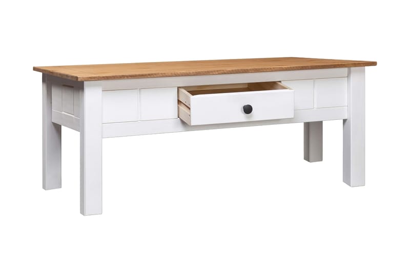 Salongbord hvit 100x60x45 cm heltre furu Panama Range - Hvit - Møbler - Bord - Sofabord
