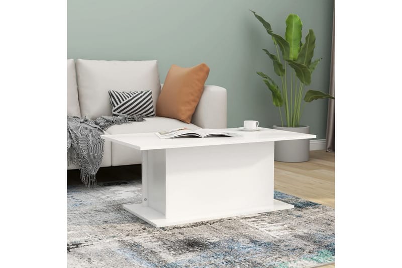 Salongbord hvit 102x55,5x40 cm sponplate - Hvit - Møbler - Bord - Sofabord