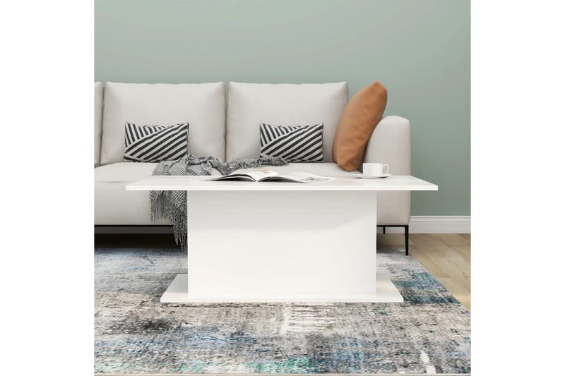 Salongbord hvit 102x55,5x40 cm sponplate - Hvit - Møbler - Bord - Sofabord