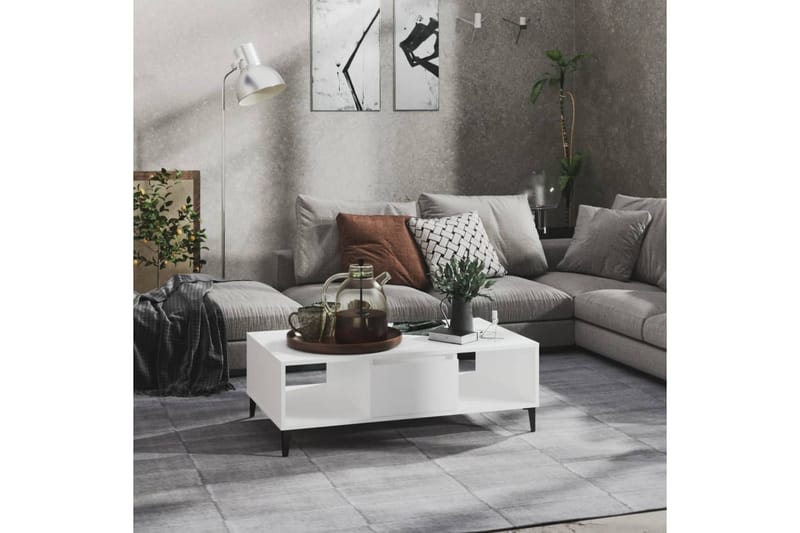 Salongbord hvit 103,5x60x35 cm sponplate - Hvit - Møbler - Bord - Sofabord