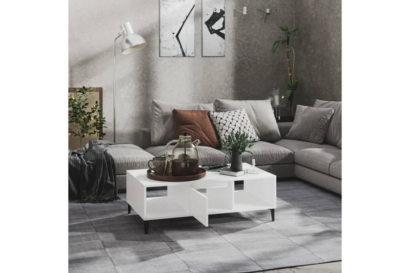 Salongbord hvit 103,5x60x35 cm sponplate - Hvit - Møbler - Bord - Sofabord