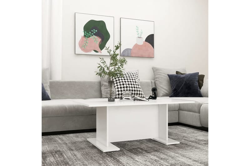 Salongbord hvit 103,5x60x40 cm sponplate - Hvit - Møbler - Bord - Sofabord