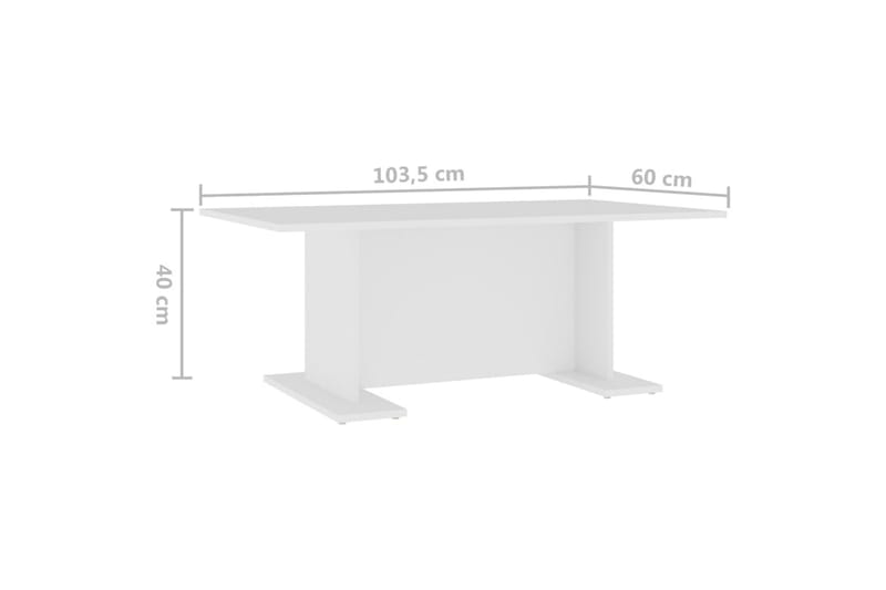 Salongbord hvit 103,5x60x40 cm sponplate - Hvit - Møbler - Bord - Sofabord
