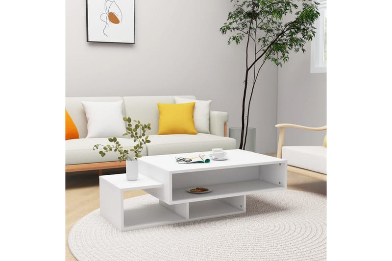 Salongbord hvit 105x55x32 cm sponplate - Hvit - Møbler - Bord - Sofabord