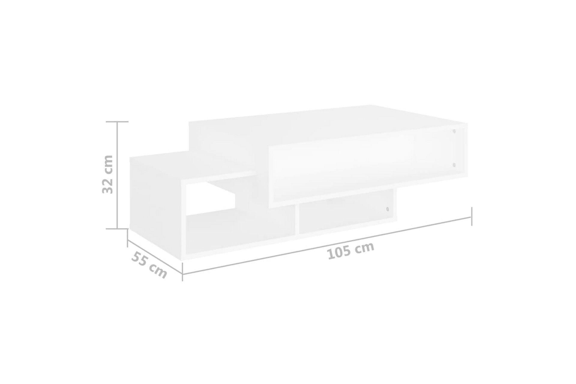Salongbord hvit 105x55x32 cm sponplate - Hvit - Møbler - Bord - Sofabord
