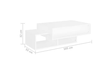 Salongbord hvit 105x55x32 cm sponplate - Hvit - Møbler - Bord - Sofabord