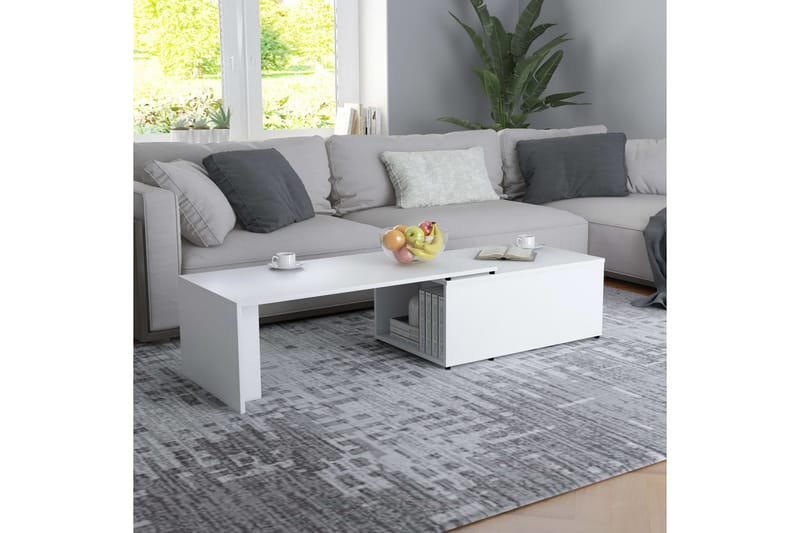 Salongbord hvit 150x50x35 cm sponplate - Hvit - Møbler - Bord - Sofabord