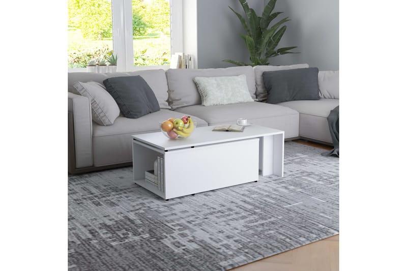Salongbord hvit 150x50x35 cm sponplate - Hvit - Møbler - Bord - Sofabord