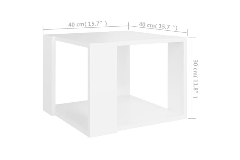 Salongbord hvit 40x40x30 cm sponplate - Hvit - Møbler - Bord - Sofabord