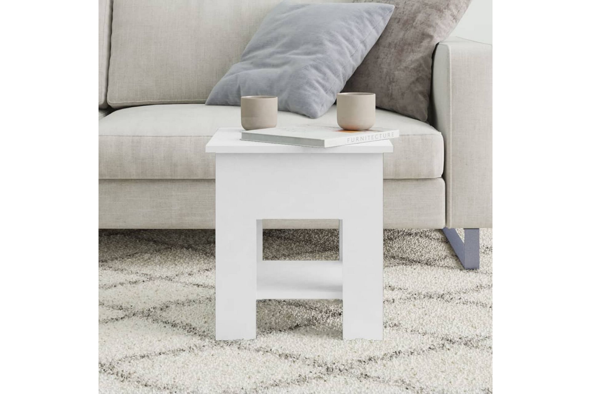 Salongbord hvit 40x40x42 cm konstruert tre - Hvit - Møbler - Bord - Sofabord