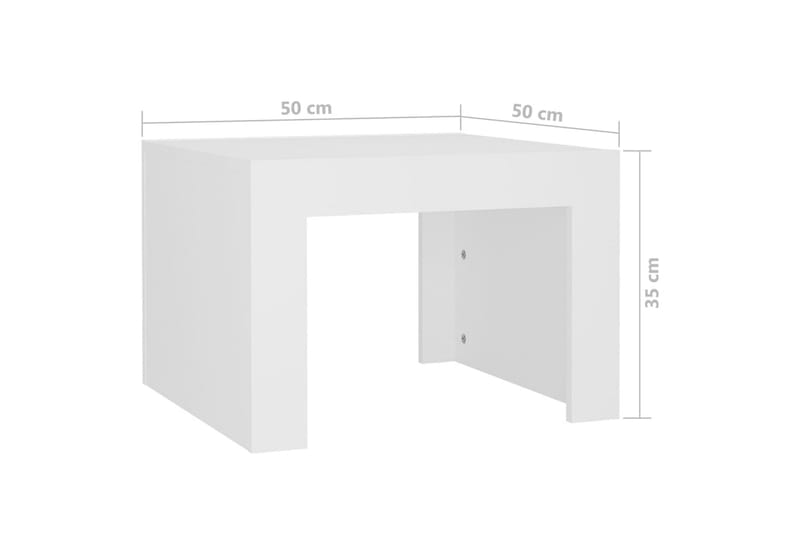 Salongbord hvit 50x50x35 cm sponplate - Hvit - Møbler - Bord - Sofabord