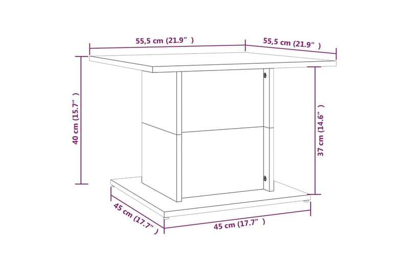 Salongbord hvit 55,5x55,5x40 cm sponplate - Hvit - Møbler - Bord - Sofabord