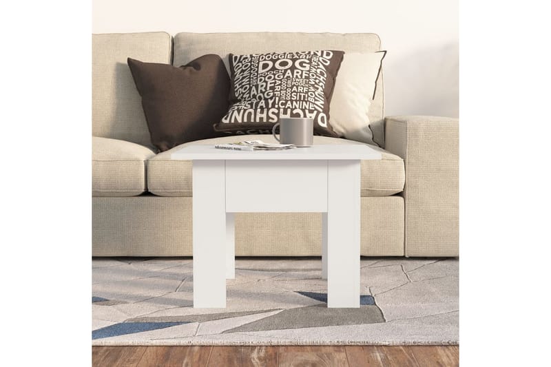 Salongbord hvit 55x55x42 cm sponplate - Hvit - Møbler - Bord - Sofabord